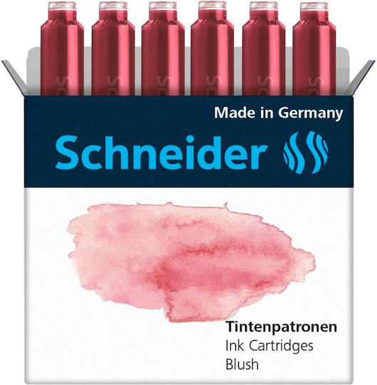 Schneider 6 Ανταλλακτικά Μελάνια για Πένα Ροζ