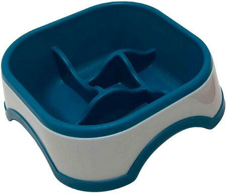 Croci Schalen Futter & Wasser Langsame Fütterung für Hund in Blau Farbe