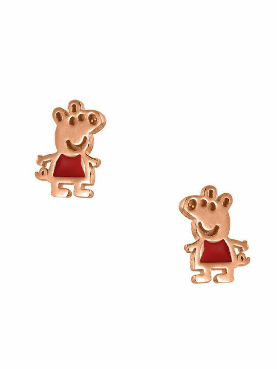 Amor Amor Gold Plated Kids Earrings Studs made of Silver