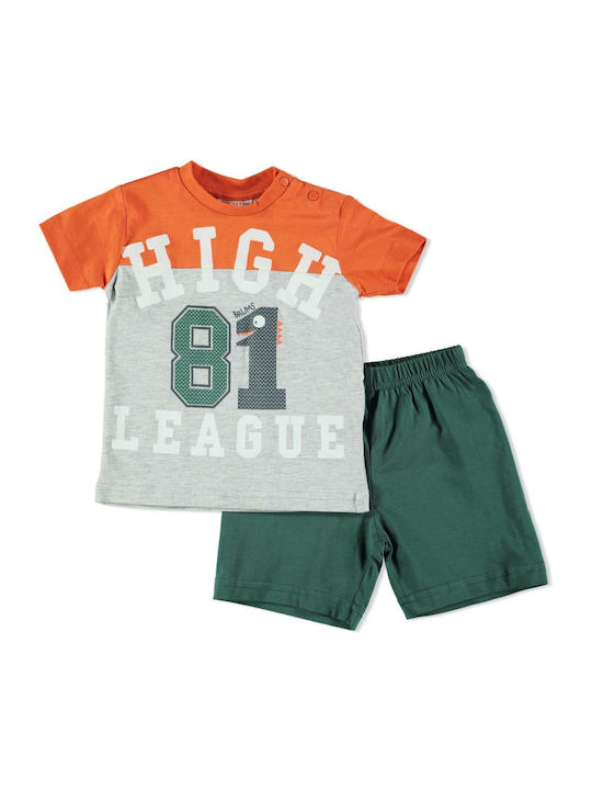 Brums Kids Set with Shorts Summer 2pcs Gray