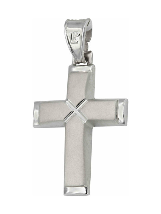 Weißgold Kreuz 14K