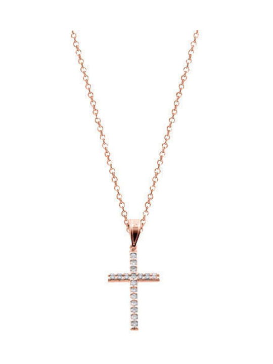 Rosé Vergoldet Kreuz mit Kette