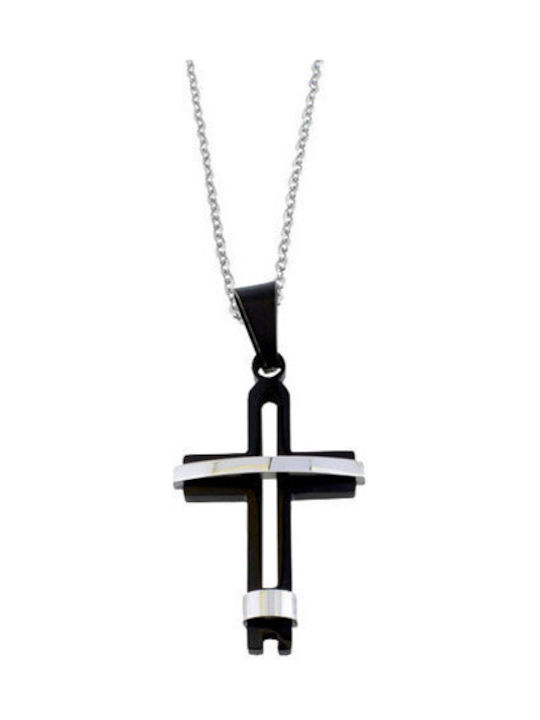 Men's Cross from Steel with Chain