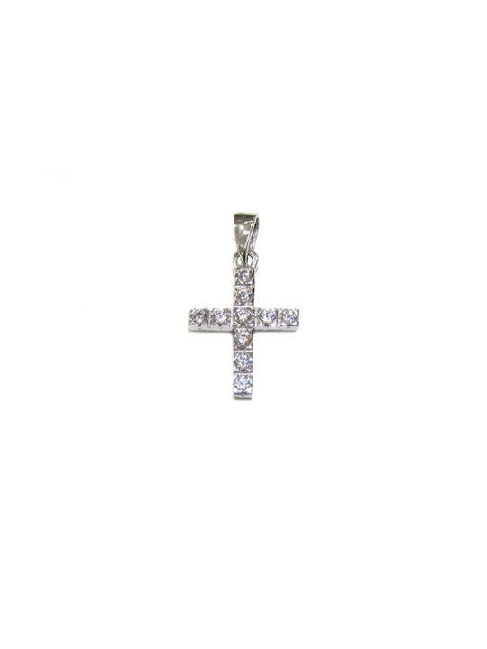 Weißgold Kreuz 14K