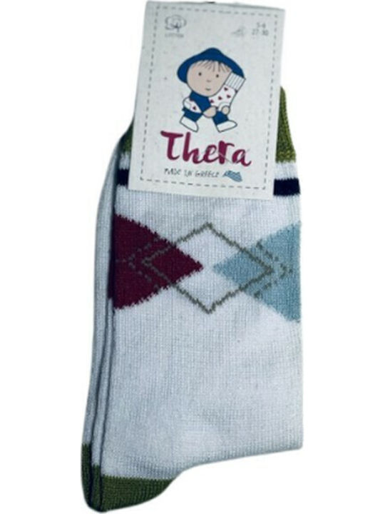 Thera Kindersocken Kniehohe White-green-red Weiße