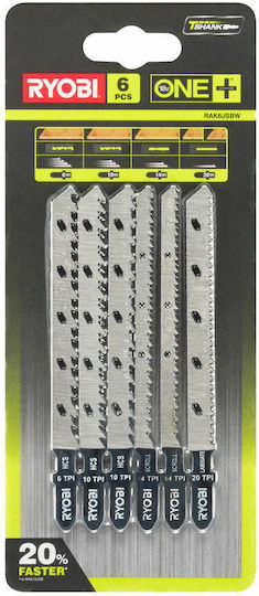 Ryobi Rak6jsbw Λάμες για Ξύλο 6τμχ