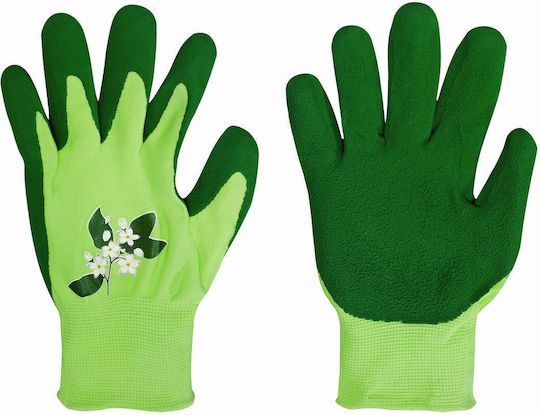 Lux Tools Σχέδιο&latex Επικάλυψη Γάντια Εργασίας Κήπου Πράσινα Latex