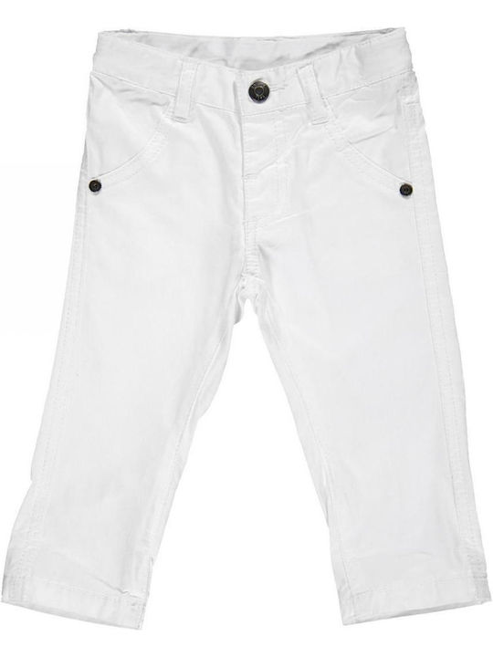 Brums Boys Fabric Trouser Pantalone Gabardine R White