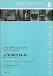 Sikorski Shostakovich 24 Preludes pentru Vioară Sikorski Shostakovich 24 Preludes pentru Vioară