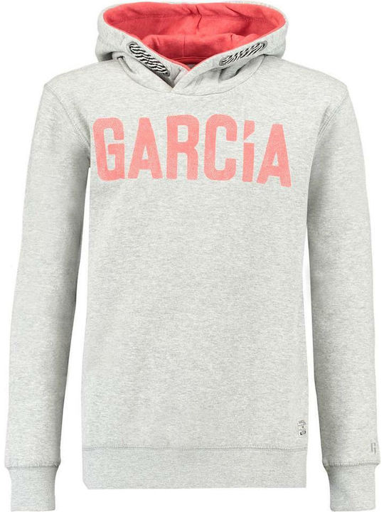 Garcia Jeans Kids Sweatshirt with Hood Gray Boys Hoodie A Text Print