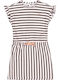 Ruffle Striped Dress Παιδικό Φόρεμα Κοντομάνικο Ριγέ Λευκό