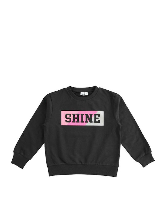 iDO Hanorac pentru copii Black Glitter Print Sweatshirt