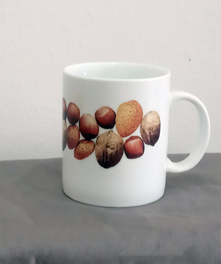 Zucchi Collection Φουντούκια Elements 10x6cm Κούπα Κεραμική Λευκή