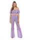 Waisted Culottes Women's Trousers Purple