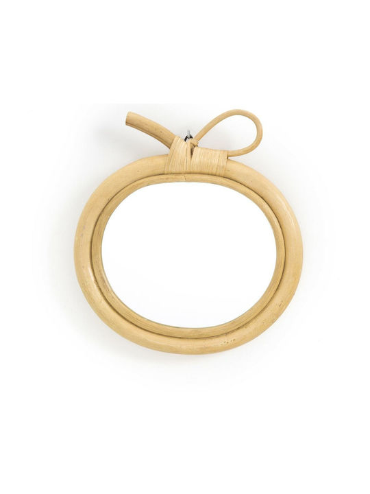 La Redoute Interieurs Wandspiegel mit Beige Rattan Rahmenmaterial Durchmesser 33cm