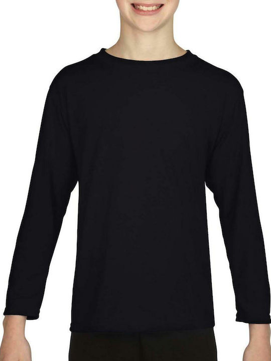 Gildan Kids Blouse Long Sleeve Black Performance Youth Ls