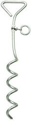 Kerbl Λουρί/Οδηγός Σκύλου Ιμάντας Επιχρωμιωμένο Σπειροειδές Στήριγμα Εδάφους Ασημί 40cm