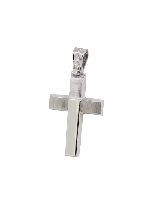 Triantos Men's White Gold Cross 14K