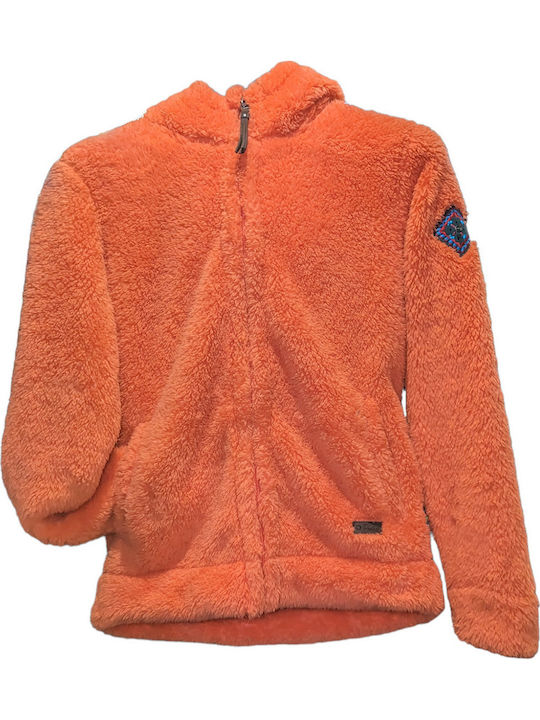 Παιδική Ζακέτα Fleece με Κουκούλα Πορτοκαλί
