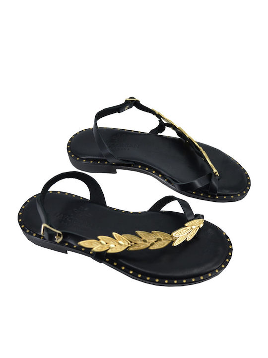 Dermatina 100 Sandale Casual Damă Din Piele Negre