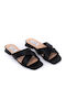 Leather Women's Flat Sandals Anatomic in Black Color
