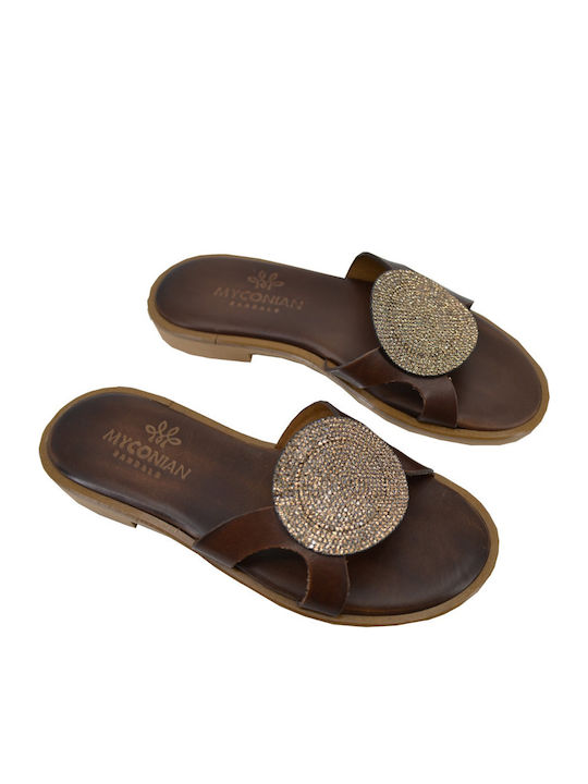 Dermatina 100 Leder Flache Sandalen für Damen i...