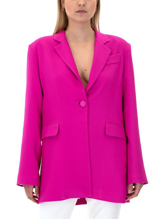 C. Manolo Blazer pentru femei Crepe Sacou Fuchsia