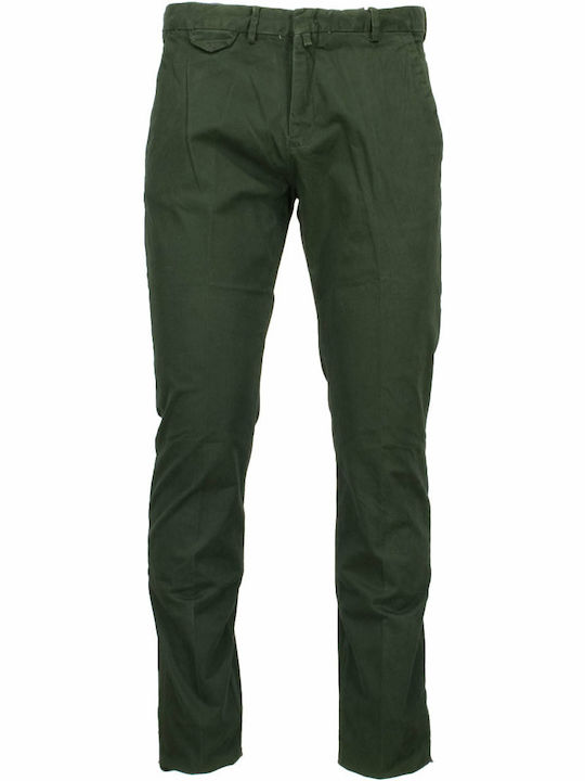 Pantaloni Chino cu Croială Slim Verde