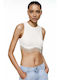 Lumina Women's Summer Crop Top Cotton Sleeveless White