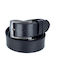 Wide Men's Belt Leather Black