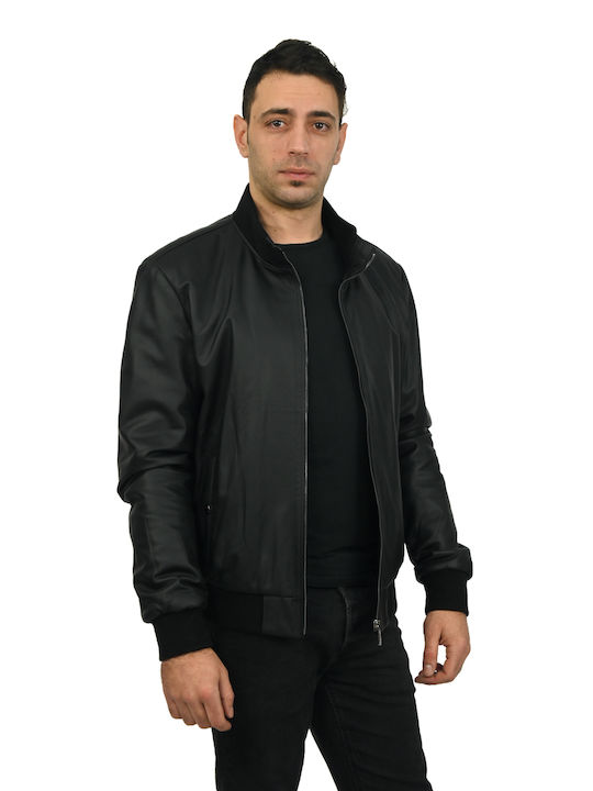 Leatherland Herren Winter Jacke Leder Schwarz