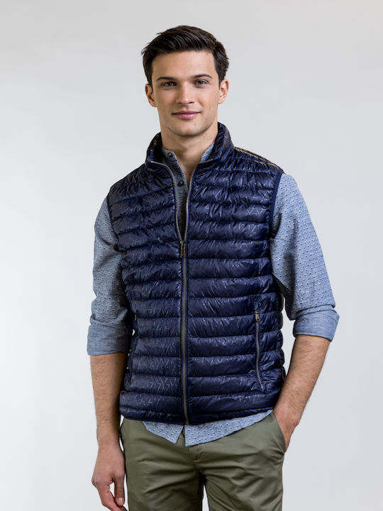 Yes Zee Men's Sleeveless Jacket Blue