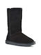 Kelara Leather Women's Boots with Fur Black