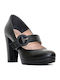Pantofi cu toc cu Curea Negre