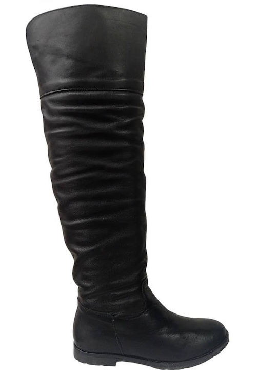 GaFashion Leder Damenstiefel Schwarz