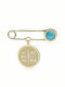 Ekan Child Safety Pin made of Gold 14K with Constantinato for Boy