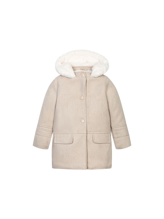 Minoti Girls Coat White with Ηood