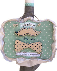 LiebeQueen Christening Candle with Moustache Theme