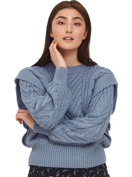 Byoung Women's Long Sleeve Sweater Blue