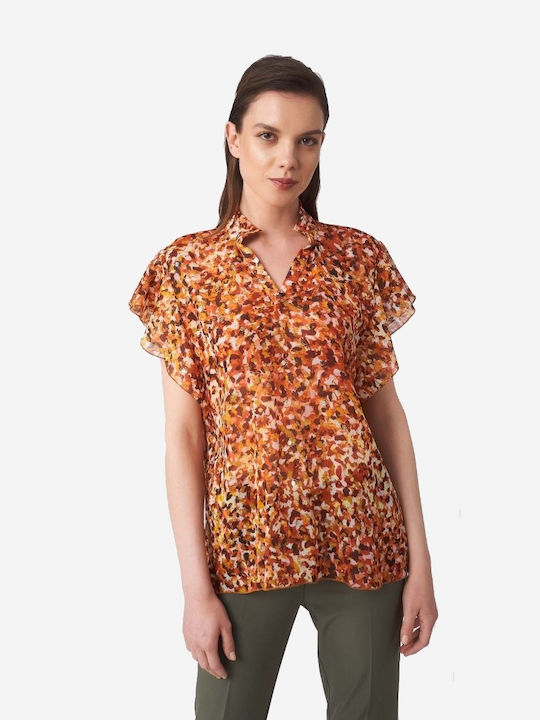 Veto pentru Femei de Vară Bluză Mâneci scurte cu Decolteu în V Multicolor