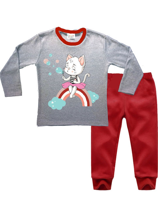 Fantastic Kids Детска пижама Зимна Сив Rainbow Bubbles