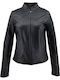Δερμάτινο Γυναικείο Biker Jacket Μαύρο