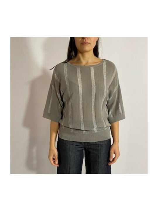 Caractere Women's Blouse with 3/4 Sleeve Gray