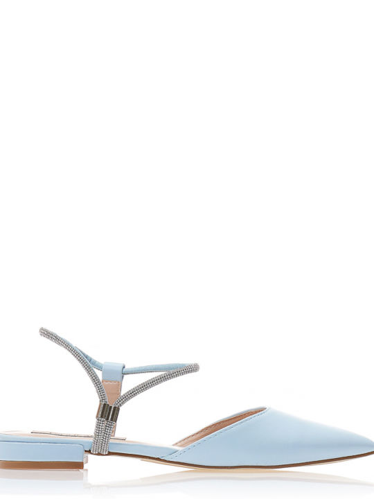 Tsoukalas Flat Mules σε Γαλάζιο Χρώμα