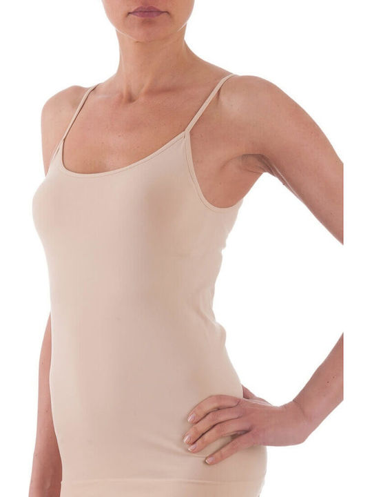 Women's T-Shirt with Spaghetti Strap Beige