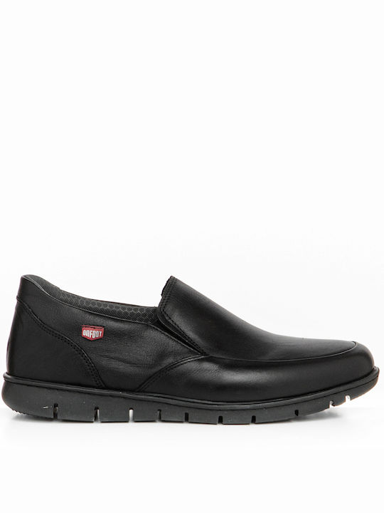 On Foot Men's Leather Slip-Ons Black
