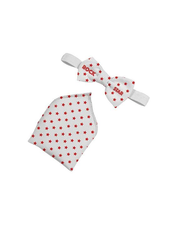 Bonjour Bebe Kids Fabric Bow Tie Set with Pocket Square {& else %} White