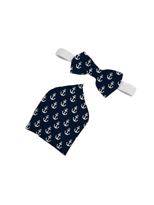 Bonjour Bebe Kids Fabric Bow Tie Set with Pocket Square {& else %} Blue
