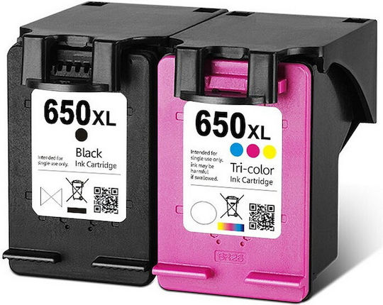 Pachet de cartușe de cerneală compatibile și recondiționate pentru imprimante InkJet HP Multiplu (culoare) 2buc