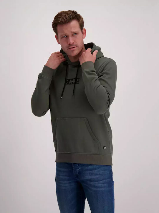 Cars Jeans Men's Sweatshirt with Hood and Pockets Khaki